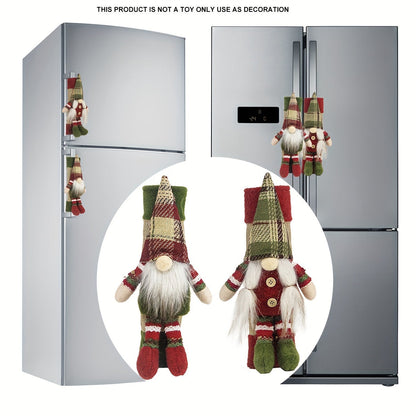 2pcs Christmas Gnome Refrigerator Door Handle Covers - Festive Kitchen Appliance Decor for Fridge, Microwave & Dishwasher - Perfect Holiday Party Favors