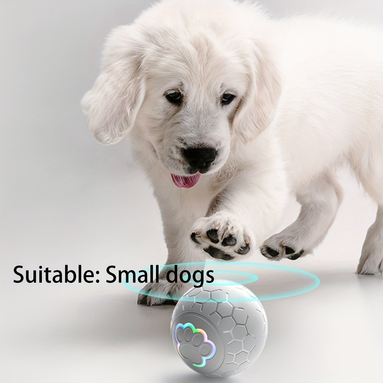 [Interactive Smart Dog Ball] Interactive Smart Dog Ball - 1-Pack 56mm/2.22in Auto Jump & Play Fetch Toy | Type-C Rechargeable, Long-Lasting Battery, Pixelated Design for Puppy Training & Playtime, USB Rechargeable, Userfriend