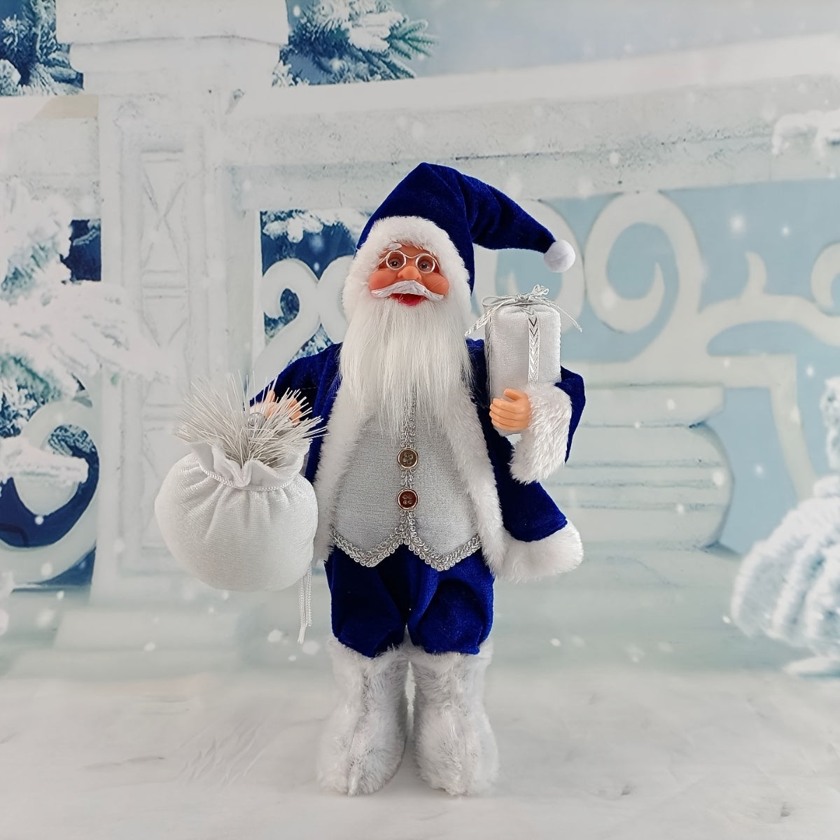 [30cm Santa Claus Ornament] 30Cm Standing Santa Claus Christmas Ornament | Christmas Scene Decoration for Halloween, Fall Home Decor, Collectible Figurine