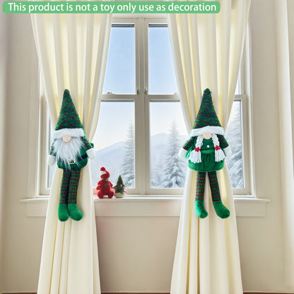 1pc Christmas Curtain Decoration, Tie-Back Curtain Hook, Festive Ornament for Windows, Doors & Trees – Classic Faceless Gnome Design, Holiday Home Décor Accessory
