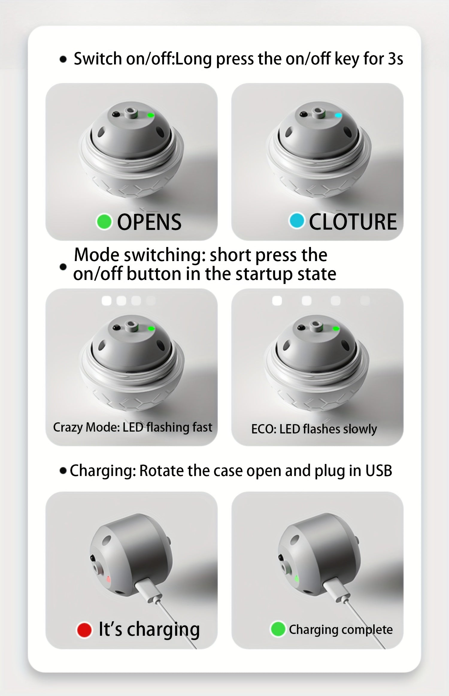 [Interactive Smart Dog Ball] Interactive Smart Dog Ball - 1-Pack 56mm/2.22in Auto Jump & Play Fetch Toy | Type-C Rechargeable, Long-Lasting Battery, Pixelated Design for Puppy Training & Playtime, USB Rechargeable, Userfriend