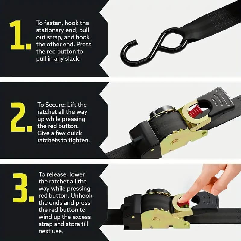 🎁 Limited Time – Upgraded 2025 Retractable Ratchet Strap (Perfect Gift for Men💙)